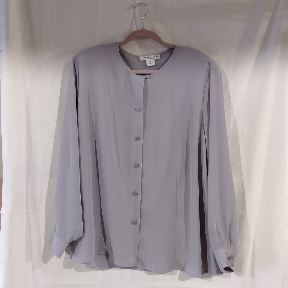 Josephine Chaus Women's Lavender Long Sleeve Button Down Shirt Size 18